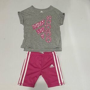 Adidas pink white and gray toddler girls size 3T